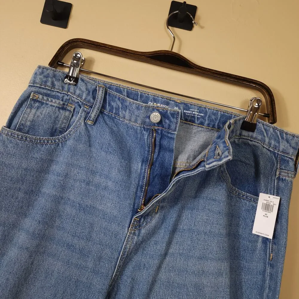 Old Navy High-Waisted Baggy Ripped Wide-Leg Jeans for Girls Size 20